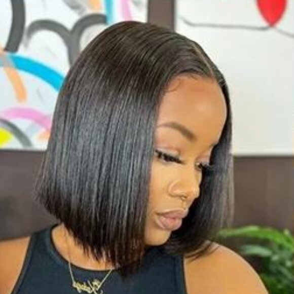 Other - Glueless Bob Hair Wig Human Hair Ready To Wear Straight Transprent 4x4 Lace